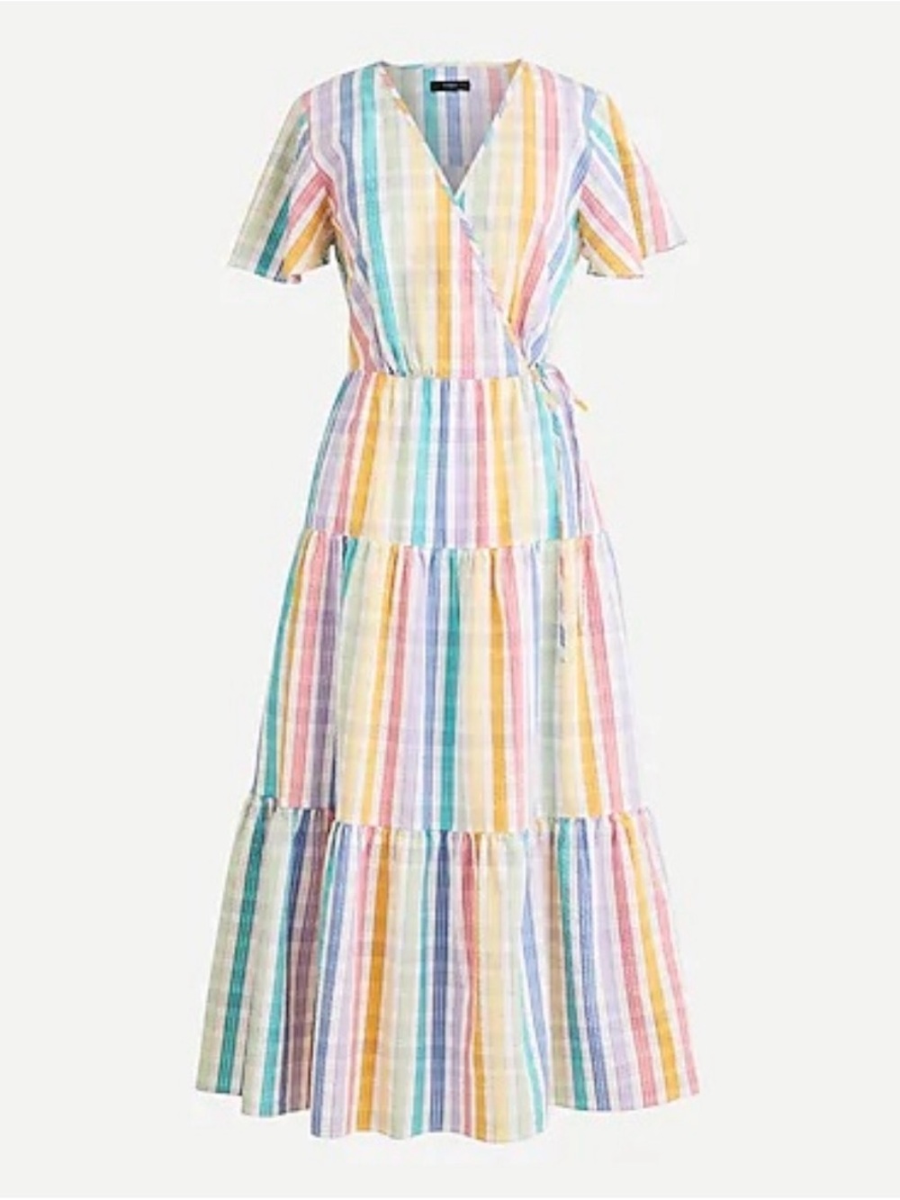 J. Crew Rainbow Gingham Striped Dress 00